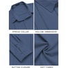 image:imageCOOFANDY Mens Cuban Guayabera Shirt Casual Button Down Shirts Long Sleeve Summer Beach ShirtsDark Blue