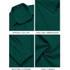image:imageCOOFANDY Mens Cuban Guayabera Shirt Casual Button Down Shirts Long Sleeve Summer Beach ShirtsDark Green