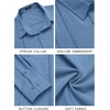 image:imageCOOFANDY Mens Cuban Guayabera Shirt Casual Button Down Shirts Long Sleeve Summer Beach ShirtsDenim Blue