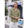 image:imageCOOFANDY Mens Cuban Guayabera Shirt Casual Button Down Shirts Long Sleeve Summer Beach ShirtsGreen