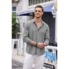 image:imageCOOFANDY Mens Cuban Guayabera Shirt Casual Button Down Shirts Long Sleeve Summer Beach ShirtsGrey
