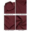 image:imageCOOFANDY Mens Cuban Guayabera Shirt Casual Button Down Shirts Long Sleeve Summer Beach ShirtsWine Red