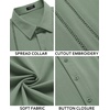 image:imageCOOFANDY Mens Cuban Guayabera Shirt Short Sleeve Button Down Shirts Casual Summer Beach Linen ShirtsArmy Green