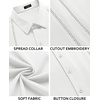 image:imageCOOFANDY Mens Cuban Guayabera Shirt Short Sleeve Button Down Shirts Casual Summer Beach Linen ShirtsAwhite
