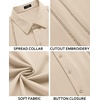 image:imageCOOFANDY Mens Cuban Guayabera Shirt Short Sleeve Button Down Shirts Casual Summer Beach Linen ShirtsBeige