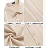image:imageCOOFANDY Mens Cuban Guayabera Shirt Short Sleeve Button Down Shirts Casual Summer Beach Linen ShirtsBeigewhite Webbing