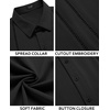 image:imageCOOFANDY Mens Cuban Guayabera Shirt Short Sleeve Button Down Shirts Casual Summer Beach Linen ShirtsBlack