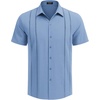 image:imageCOOFANDY Mens Cuban Guayabera Shirt Short Sleeve Button Down Shirts Casual Summer Beach Linen ShirtsBlue