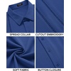 image:imageCOOFANDY Mens Cuban Guayabera Shirt Short Sleeve Button Down Shirts Casual Summer Beach Linen ShirtsBrilliant Blue
