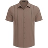 image:imageCOOFANDY Mens Cuban Guayabera Shirt Short Sleeve Button Down Shirts Casual Summer Beach Linen ShirtsBrown
