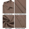 image:imageCOOFANDY Mens Cuban Guayabera Shirt Short Sleeve Button Down Shirts Casual Summer Beach Linen ShirtsBrown