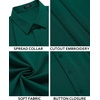 image:imageCOOFANDY Mens Cuban Guayabera Shirt Short Sleeve Button Down Shirts Casual Summer Beach Linen ShirtsDark Green