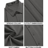 image:imageCOOFANDY Mens Cuban Guayabera Shirt Short Sleeve Button Down Shirts Casual Summer Beach Linen ShirtsDark Grey