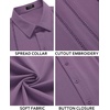 image:imageCOOFANDY Mens Cuban Guayabera Shirt Short Sleeve Button Down Shirts Casual Summer Beach Linen ShirtsDeep Purple