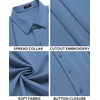 image:imageCOOFANDY Mens Cuban Guayabera Shirt Short Sleeve Button Down Shirts Casual Summer Beach Linen ShirtsDenim Blue
