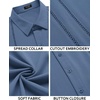 image:imageCOOFANDY Mens Cuban Guayabera Shirt Short Sleeve Button Down Shirts Casual Summer Beach Linen ShirtsGray Blue