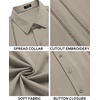 image:imageCOOFANDY Mens Cuban Guayabera Shirt Short Sleeve Button Down Shirts Casual Summer Beach Linen ShirtsKhaki