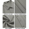 image:imageCOOFANDY Mens Cuban Guayabera Shirt Short Sleeve Button Down Shirts Casual Summer Beach Linen ShirtsLight Grey