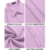 image:imageCOOFANDY Mens Cuban Guayabera Shirt Short Sleeve Button Down Shirts Casual Summer Beach Linen ShirtsLight Purple