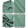 image:imageCOOFANDY Mens Cuban Guayabera Shirt Short Sleeve Button Down Shirts Casual Summer Beach Linen ShirtsMalachite Green