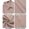 image:imageCOOFANDY Mens Cuban Guayabera Shirt Short Sleeve Button Down Shirts Casual Summer Beach Linen ShirtsMisty Rose