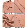 image:imageCOOFANDY Mens Cuban Guayabera Shirt Short Sleeve Button Down Shirts Casual Summer Beach Linen ShirtsPink