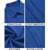 image:imageCOOFANDY Mens Cuban Guayabera Shirt Short Sleeve Button Down Shirts Casual Summer Beach Linen ShirtsRoyal Blue