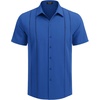 image:imageCOOFANDY Mens Cuban Guayabera Shirt Short Sleeve Button Down Shirts Casual Summer Beach Linen ShirtsRoyal Blue