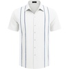image:imageCOOFANDY Mens Cuban Guayabera Shirt Short Sleeve Button Down Shirts Casual Summer Beach Linen ShirtsWhiteblue Webbing