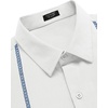 image:imageCOOFANDY Mens Cuban Guayabera Shirt Short Sleeve Button Down Shirts Casual Summer Beach Linen ShirtsWhiteblue Webbing