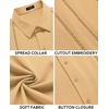 image:imageCOOFANDY Mens Cuban Guayabera Shirt Short Sleeve Button Down Shirts Casual Summer Beach Linen ShirtsYellow