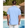 image:imageCOOFANDY Mens Cuban Guayabera Shirt Summer Beach Vacation Shirt Casual Short Sleeve Button Down Resort Wear01angel Falls