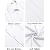 image:imageCOOFANDY Mens Cuban Guayabera Shirt Summer Beach Vacation Shirt Casual Short Sleeve Button Down Resort Wear01white