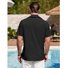 image:imageCOOFANDY Mens Cuban Guayabera Shirt Summer Beach Vacation Shirt Casual Short Sleeve Button Down Resort WearBlack