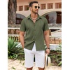 image:imageCOOFANDY Mens Cuban Guayabera Shirt Summer Beach Vacation Shirt Casual Short Sleeve Button Down Resort WearChive