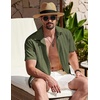 image:imageCOOFANDY Mens Cuban Guayabera Shirt Summer Beach Vacation Shirt Casual Short Sleeve Button Down Resort WearChive