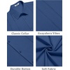 image:imageCOOFANDY Mens Cuban Guayabera Shirt Summer Beach Vacation Shirt Casual Short Sleeve Button Down Resort WearDark Blue