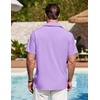 image:imageCOOFANDY Mens Cuban Guayabera Shirt Summer Beach Vacation Shirt Casual Short Sleeve Button Down Resort WearPurple Rose