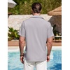 image:imageCOOFANDY Mens Cuban Guayabera Shirt Summer Beach Vacation Shirt Casual Short Sleeve Button Down Resort WearQuiet Gray