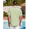 image:imageCOOFANDY Mens Cuban Guayabera Shirt Summer Beach Vacation Shirt Casual Short Sleeve Button Down Resort WearSea Foam