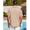 image:imageCOOFANDY Mens Cuban Guayabera Shirt Summer Beach Vacation Shirt Casual Short Sleeve Button Down Resort WearShortbread