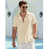 image:imageCOOFANDY Mens Cuban Guayabera Shirt Summer Beach Vacation Shirt Casual Short Sleeve Button Down Resort WearVanilla Ice