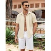 image:imageCOOFANDY Mens Cuban Guayabera Shirt Summer Beach Vacation Shirt Casual Short Sleeve Button Down Resort WearVanilla Ice