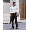 image:imageCOOFANDY Mens Dress Pants Regular Fit Flat Front Pant Expandable Waist Casual SlacksBlack