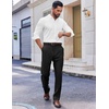 image:imageCOOFANDY Mens Dress Pants Regular Fit Flat Front Pant Expandable Waist Casual SlacksBlack