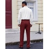 image:imageCOOFANDY Mens Dress Pants Regular Fit Flat Front Pant Expandable Waist Casual SlacksBurgundy Red