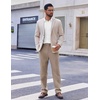 image:imageCOOFANDY Mens Dress Pants Regular Fit Flat Front Pant Expandable Waist Casual SlacksKhaki