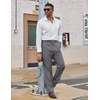 image:imageCOOFANDY Mens Dress Pants Regular Fit Flat Front Pant Expandable Waist Casual SlacksLight Gray
