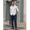 image:imageCOOFANDY Mens Dress Pants Regular Fit Flat Front Pant Expandable Waist Casual SlacksNavy Blue