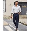 image:imageCOOFANDY Mens Dress Pants Regular Fit Flat Front Pant Expandable Waist Casual SlacksNavy Blue